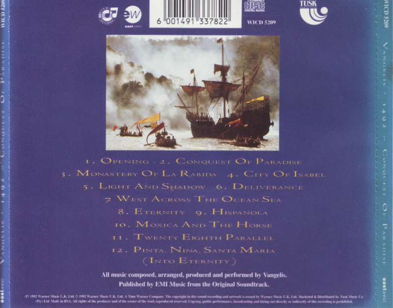 VANGELIS - 1492 conquest of paradise (CD) WICD 5209 NM