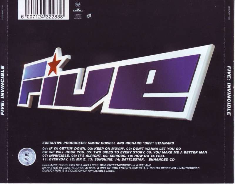 FIVE - Invincible (CD) CDRCA(WF)7035 NM