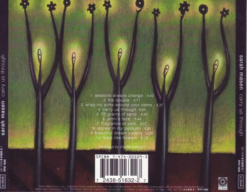 SARAH MASEN - Carry us through (CD) G2 7243 8 51632 2 7 RTD 1632 VG+