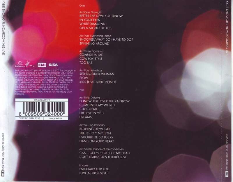 KYLIE - Showgirl homecoming live (double CD) CDPCSJD (WFD) 7250 NM-