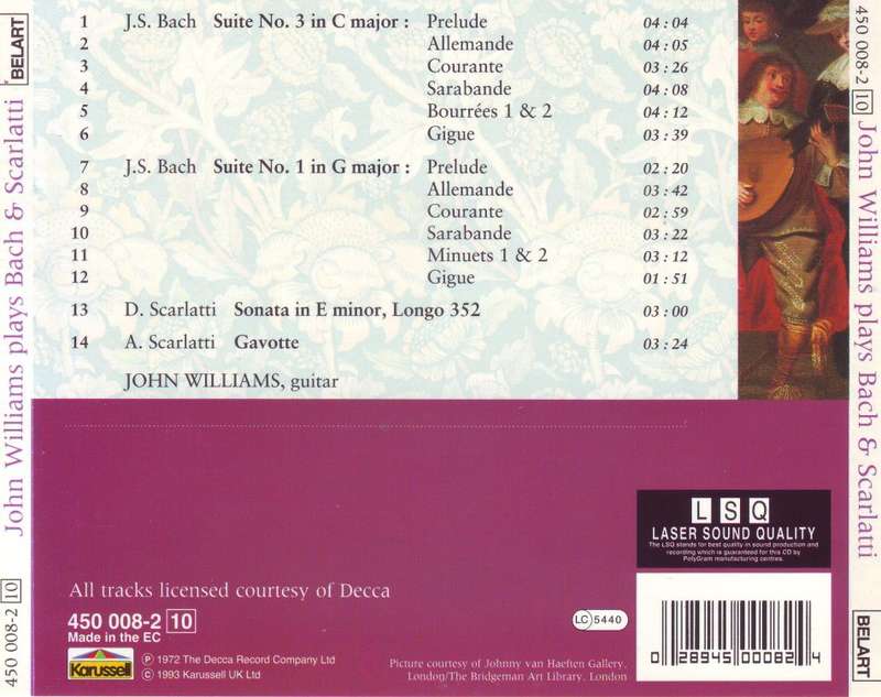 JOHN WILLIAMS - Plays Bach And Scarlatti (CD) 450 008-2 EX (R25 SALE)