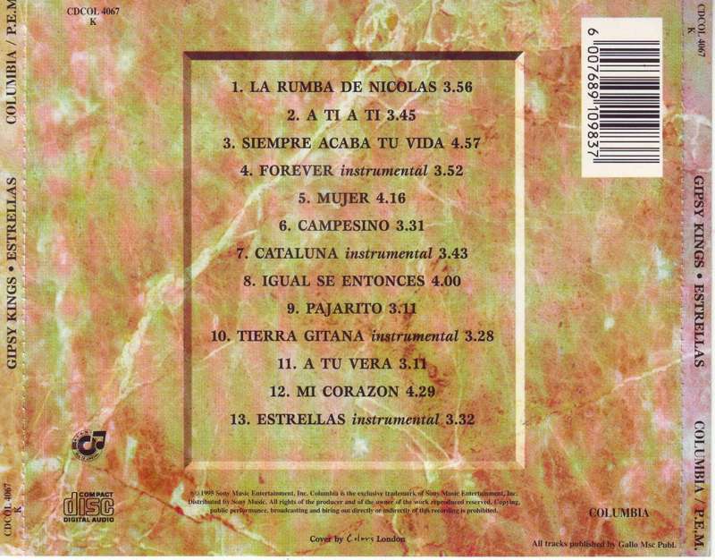 GIPSY KINGS - Estrellas (CD) CDCOL 4067 K NM-