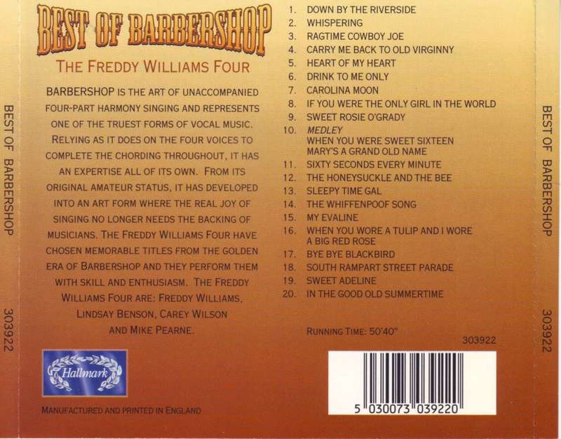 THE FREDDY WILLIAMS FOUR - Best of barbershop (CD) 303922 NM (R25 SALE)