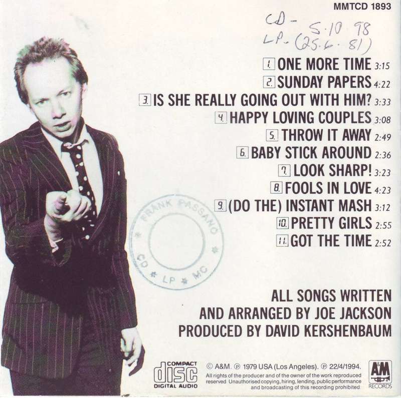 JOE JACKSON -  Look Sharp (CD) MMTCD 1893 NM-