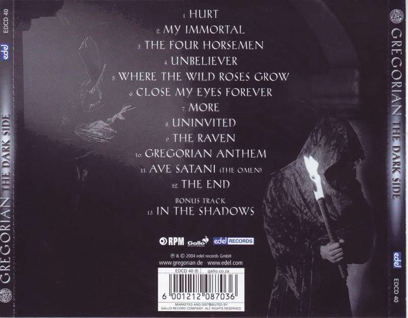 GREGORIAN - The dark side (CD) EDCD 40 VG+