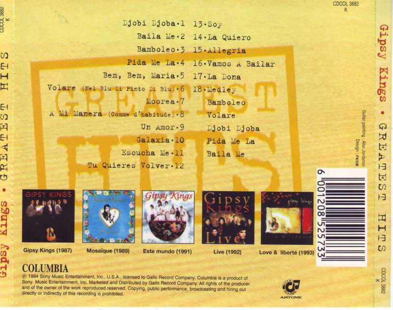 GIPSY KINGS - Greatest hits (CD) CDCOL 3882 K NM-