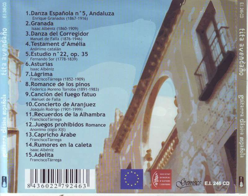 TITA AVENDANO - Guitarra clasica espanola (CD) E.I. 246-CD NM (R25 SALE)