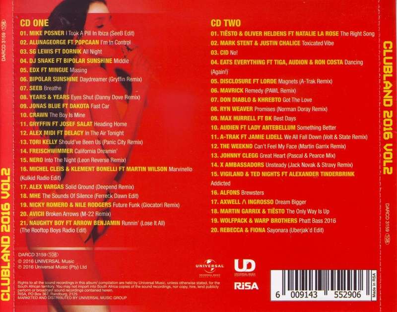 CLUBLAND 2016 VOL.2 - Compilation (double CD) DARCD 3159 NM