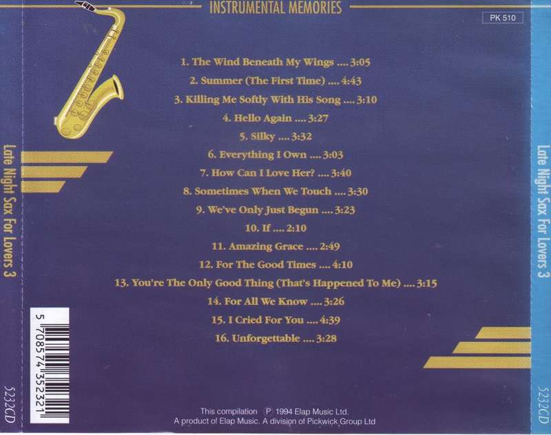 LATE NIGHT SAX FOR LOVERS (CD) 5232CD VG+