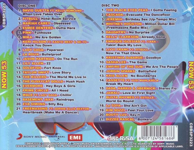 NOW 53 (SA) - Compilation (double CD) CDBSP3223 EX