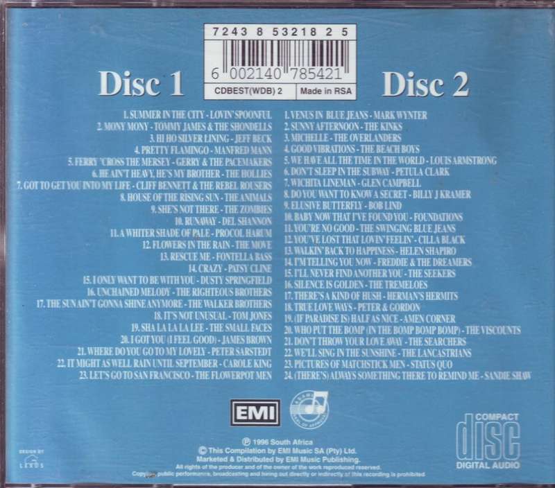THE BEST SIXTIES ALBUM IN THE WORLD... EVER! - Compilation (double CD) CDBEST(WDB) 2 NM-