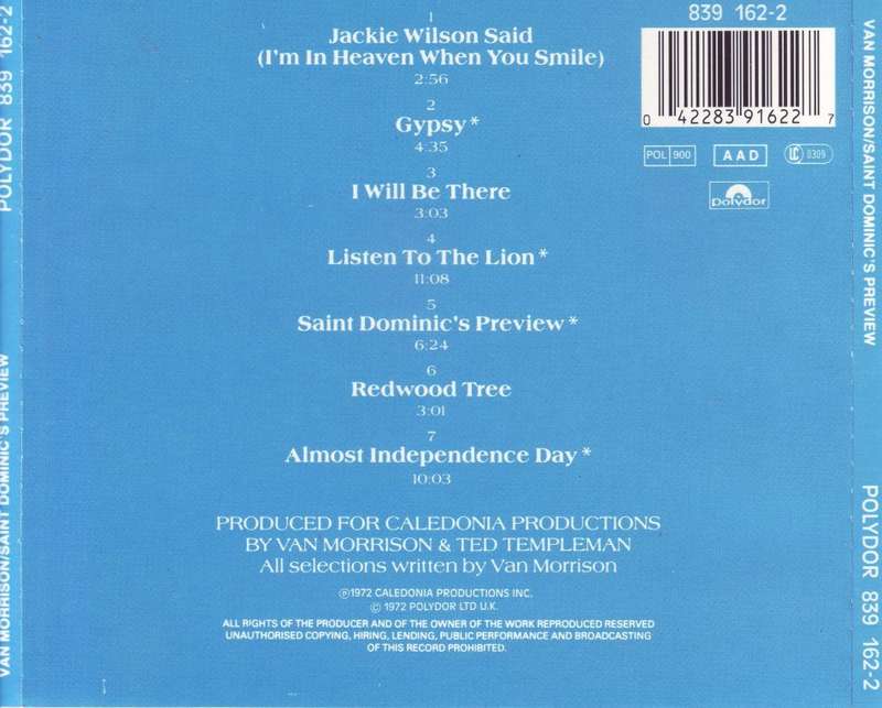 VAN MORRISON - Saint Dominic`s Preview (CD) 839 162-2 EX