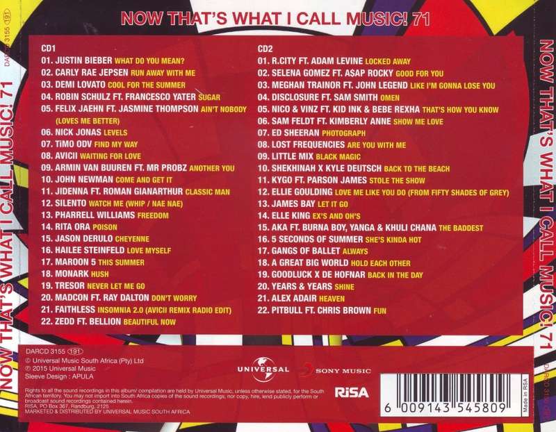 NOW 71 (SA) - Compilation (double CD) DARCD 3155 NM