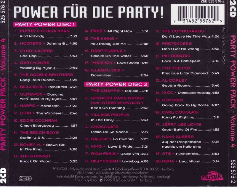 PARTY POWER PACK VOLUME 4 - Compilation  525 576-2 VG+/VG