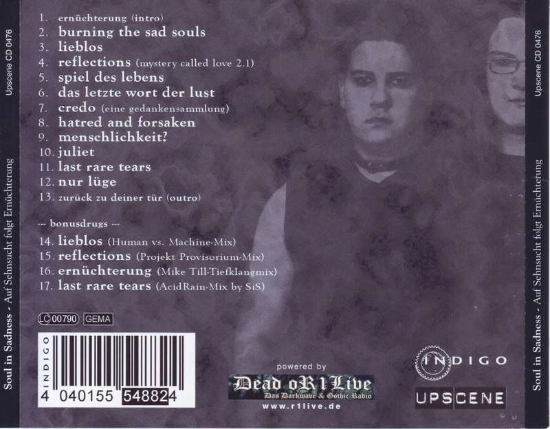 SOUL IN SADNESS - Auf sehnsucht folgt ernuchterung (CD) CD 0476 EX