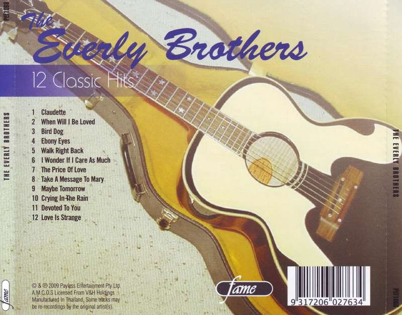 THE EVERLY BROTHERS - 12 classic hits (CD) PEF1068 NM