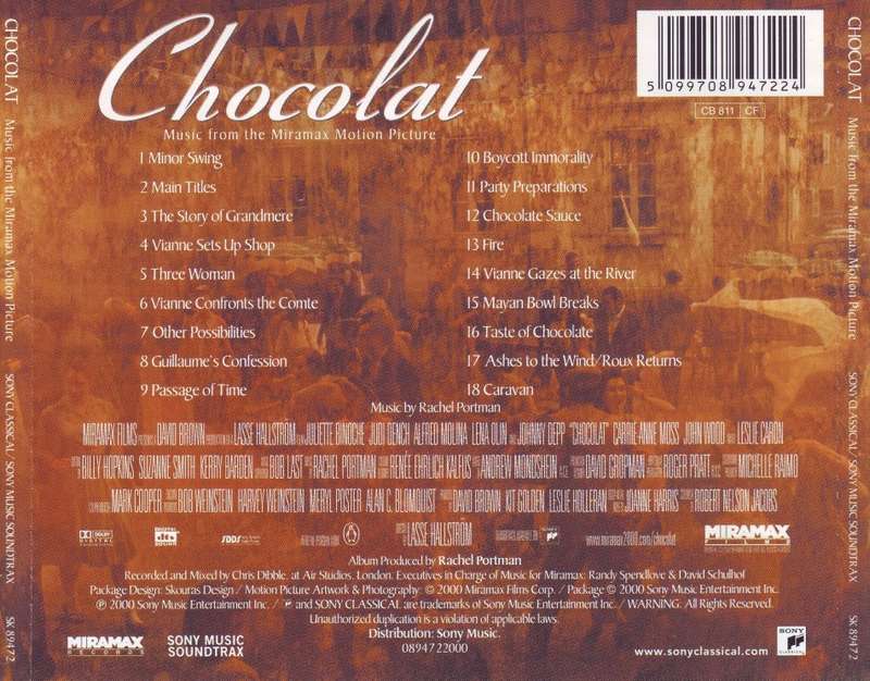 CHOCOLAT - Music from the miramax motion picture (CD) SK 89472 / 0894722000 NM-