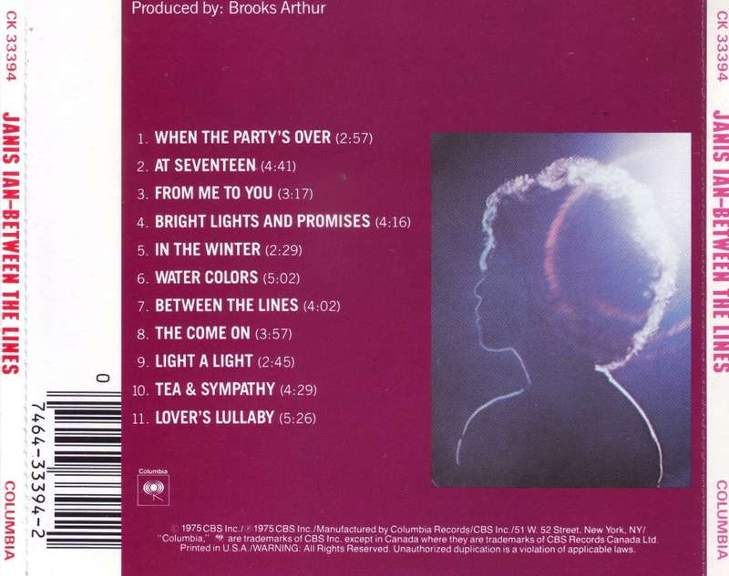 JANIS IAN - Between the lines (CD) CK 33394 NM