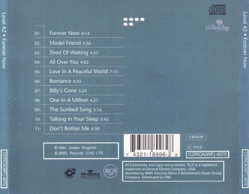 LEVEL 42 - Forever now (CD) CDRCA(WF) 4070 EX