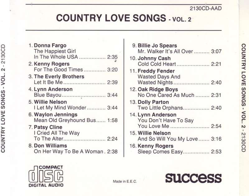 COUNTRY LOVE SONGS VOL. 2 - Compilation (CD) 2130CD EX