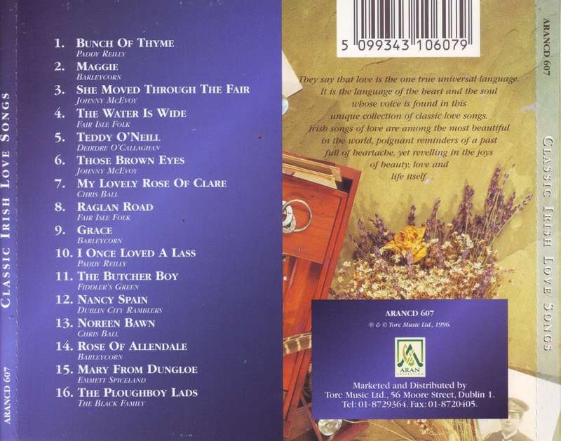 CLASSIC IRISH LOVE SONGS - Compilation (CD) ARANCD 607 NM (R25 SALE)