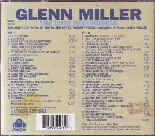 GLENN MILLER - The lost recordings (double CD, fatbox) CDHD 401/2 VG+
