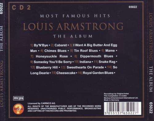 Louis Armstrong Most Famous Hits Double CD - NM-