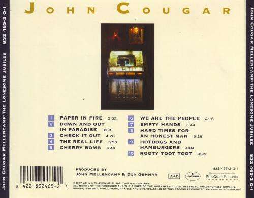 JOHN COUGAR MELLENCAMP - The lonesome jubilee (CD) 832 465-2 Q-1 EX