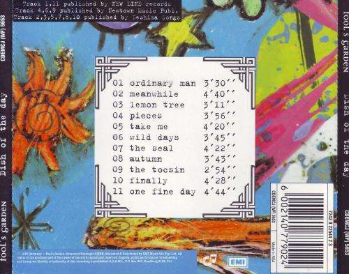 FOOL`S GARDEN - Dish of the day (CD + CD single) CDEMCJ (WF) 5653 EX