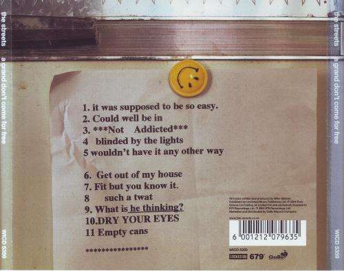 THE STREETS - A grand don`t come for free (CD, sticker on disc) WICD 5359 NM- (R25 SALE)