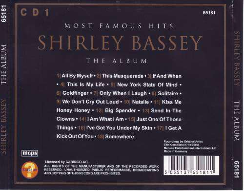 Shirley Bassey Most Famous Hits Double CD - NM/VG+