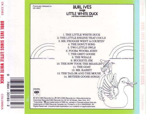 BURL IVES - Sings little white duck and other children`s favorites (CD) CK 33183 VG+