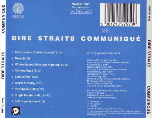 DIRE STRAITS - Communique (CD) MMTCD 1685 VG to VG+