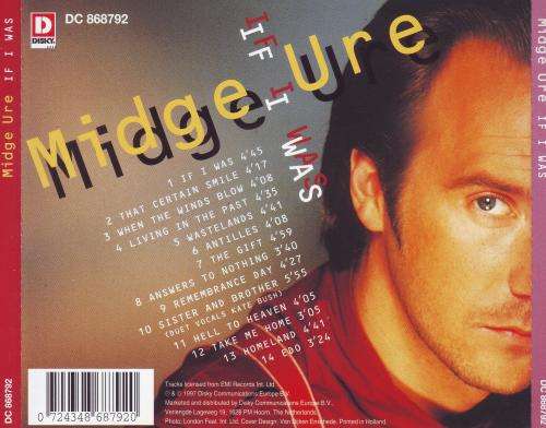 MIDGE URE - If I Was (CD) DC 868792 EX