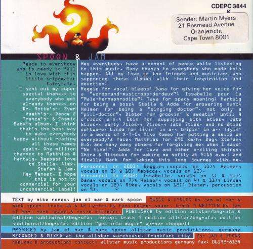 JAM AND SPOON - Tripomatic fairytales 2001 (CD) CDEPC 3844 K NM