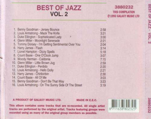 THE BEST OF JAZZ VOL.2 - Compilation (CD, booklet + inlay a bit scuffed) 3880232 VG (R25 SALE)