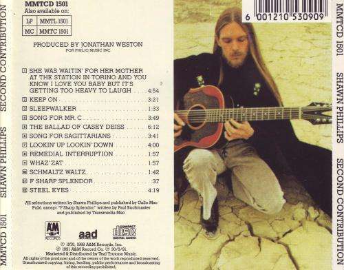 SHAWN PHILLIPS - Second contribution (CD) MMTCD 1501 NM