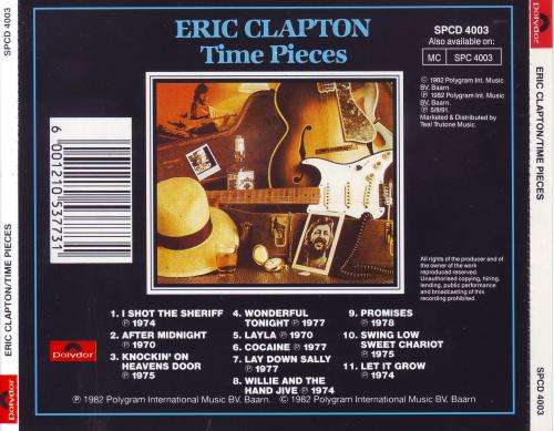 ERIC CLAPTON - Time Pieces The Best Of Eric Clapton (CD) SPCD 4003 NM-