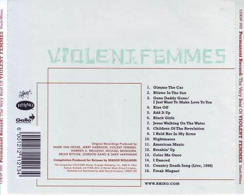 VIOLENT FEMMES - Permanent Record: The Very Best Of Violent Femmes (CD) CDESP 202 NM