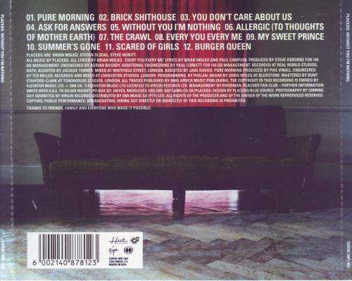 PLACEBO - Without You I`m Nothing (CD) CDVIR (WF) 401 NM-