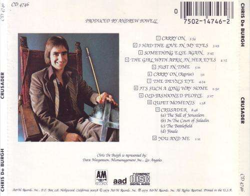 CHRIS DE BURGH - Crusader (CD) CD 4746 EX