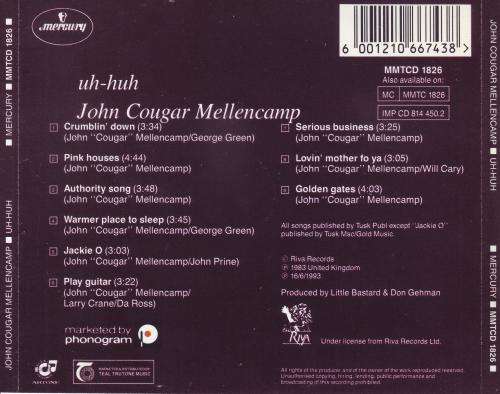 JOHN COUGAR MELLENCAMP - Uh-huh (CD) MMTCD 1826 EX