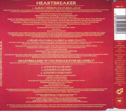 MARIAH CAREY - Heartbreaker (CD single) CDSIN 358 I VG+