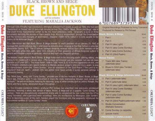 DUKE ELLINGTON AND HIS ORCHESTRA FT MAHALIA JACKSON - Black, brown and beige (CD) CDCOL 5818 H NM