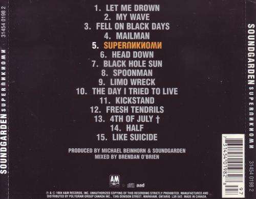 SOUNDGARDEN - Superunknown (CD, Canada pressing) 31454 0198 2 EX