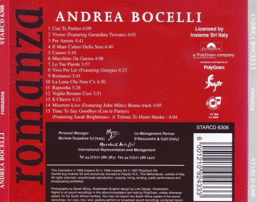 Andrea Bocelli - Romanza CD STARCD 6308