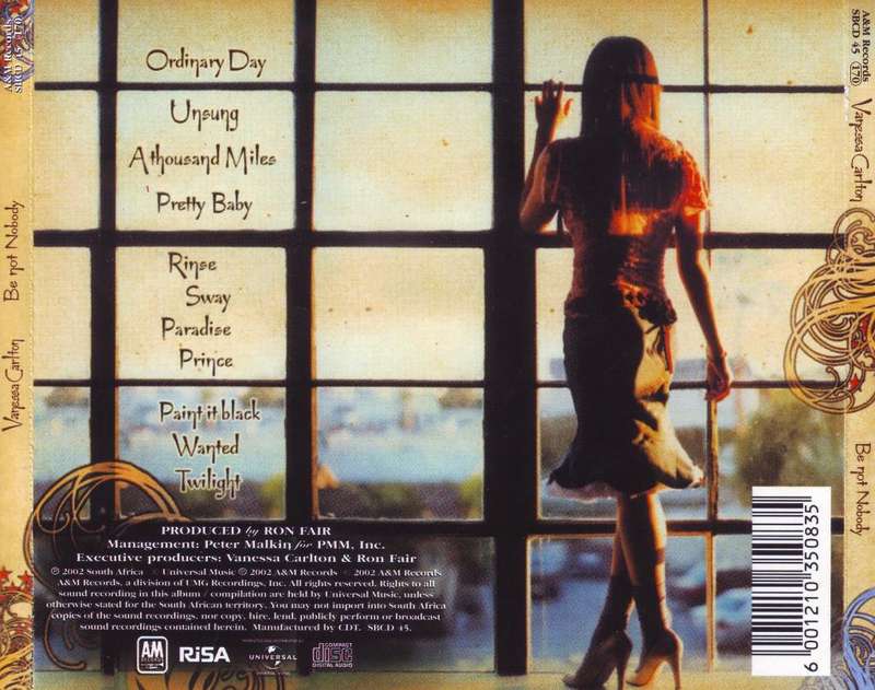 VANESSA CARLTON - Be not nobody (CD) SBCD 45 VG