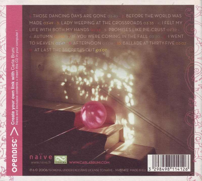 CARLA BRUNI - No promises ( CD, digipak has some scuffing)  NV811412 NM