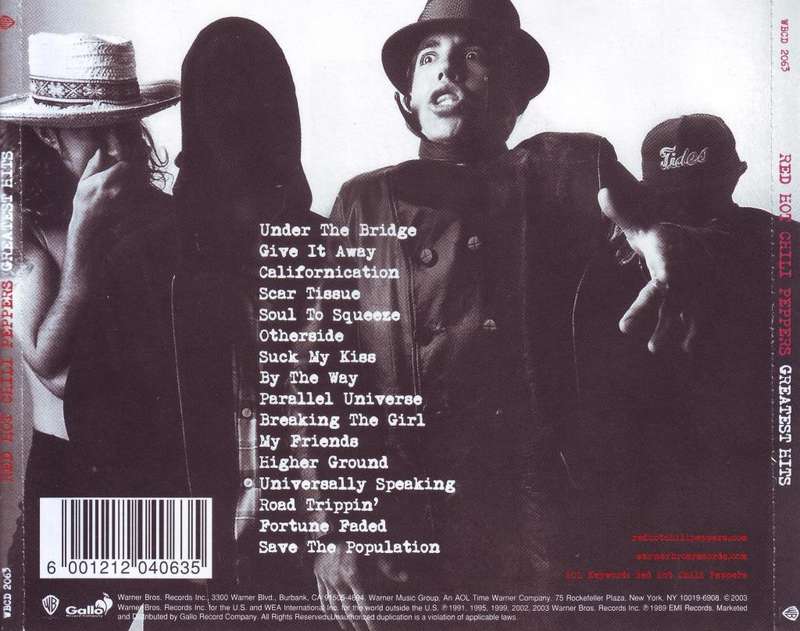 RED HOT CHILI PEPPERS - Greatest hits (CD) WBCD 2063 NM-