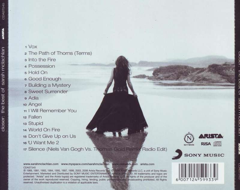 SARAH MCLACHLAN - Closer: The Best Of Sarah McLachlan (CD) CDAST545 NM